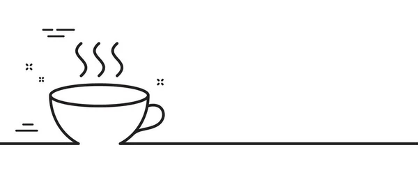 Coffee Cup Line Icon Hot Cappuccino Sign Tea Drink Mug — Stock Vector