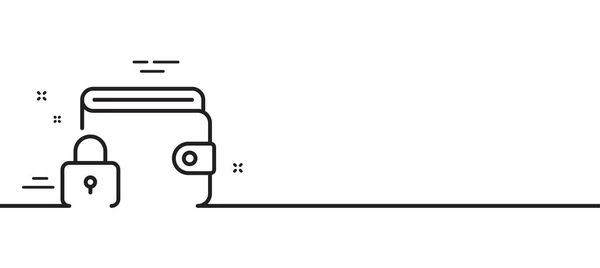 Ikona Linii Blokady Chroniony Znak Portfela Symbol Ochrony Pieniędzy Minimalne — Wektor stockowy