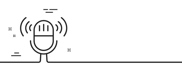 Ícone Linha Microfone Sinal Microfone Símbolo Dispositivo Musical Fundo Ilustração — Vetor de Stock