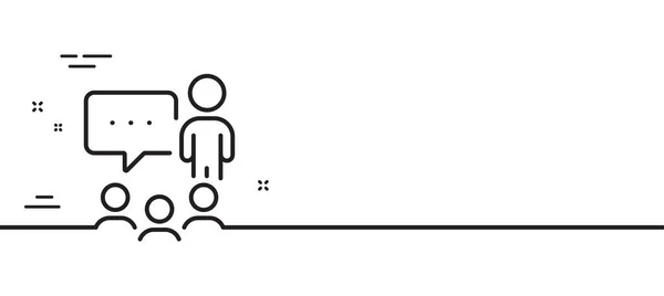 Ikona Řádku Rozhovoru Podpis Obchodního Semináře Symbol Pracovní Schůzky Minimální — Stockový vektor