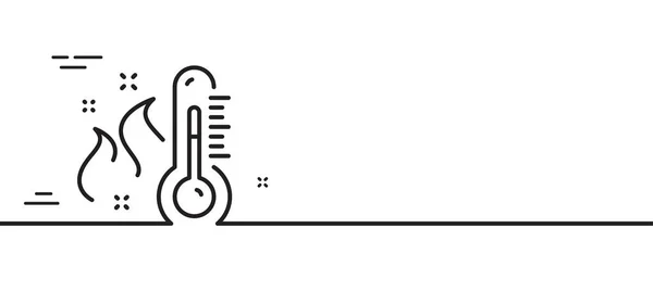 Hög Termometer Linje Ikon Temperaturdiagnostiskt Tecken Febermätningssymbol Minimal Linje Illustration — Stock vektor