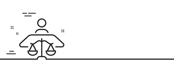 Domstolens Linjeikon Skalenlig Rättvisa Domstolens Symbol Minimal Linje Illustration Bakgrund — Stock vektor