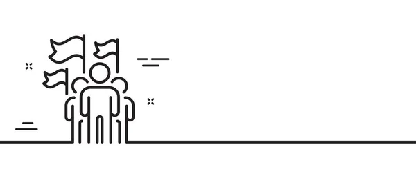 Εικονίδιο Γραμμής Ηγεσίας Σημάδι Επιτυχίας Σύμβολο Ομαδικής Εργασίας Ελάχιστη Γραμμή — Διανυσματικό Αρχείο