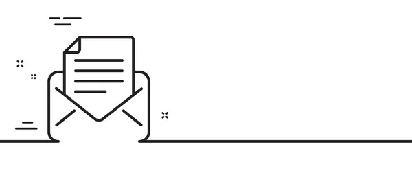 Postkorrespondenzzeilen Symbol Message Zeichen Lesen Mail Symbol Minimale Zeilenillustration Hintergrund — Stockvektor