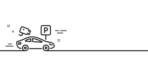 Парковка Значком Линии Видеонаблюдения Знак Парковки Символ Транспортного Места Иллюстрация — стоковый вектор