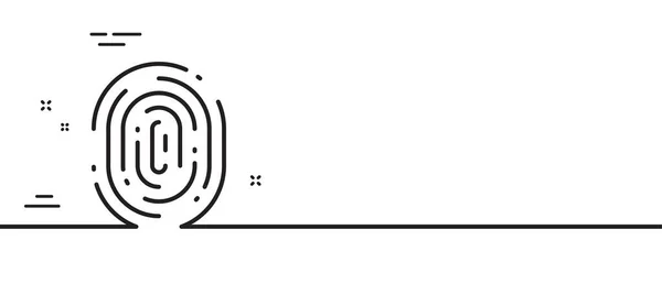 Fingerabdruck Zeilensymbol Fingerabdruck Scanner Biometrisches Identitätssymbol Minimale Zeilenillustration Hintergrund Banner — Stockvektor