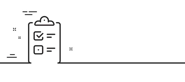 チェックリストのアイコン クリップボードの文書記号 質問調査のシンボル 最小限の線のイラストの背景 チェックリストラインアイコンパターンバナー ホワイトウェブテンプレートのコンセプト ベクトル — ストックベクタ