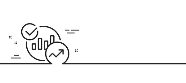 Grafici Icona Della Linea Statistiche Segnala Grafico Segno Crescita Delle — Vettoriale Stock