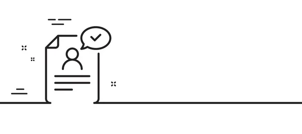Zeilenkürzel Fortsetzen Vertragsunterzeichnung Vertragsdatei Symbol Minimale Zeilenillustration Hintergrund Banner Mit — Stockvektor