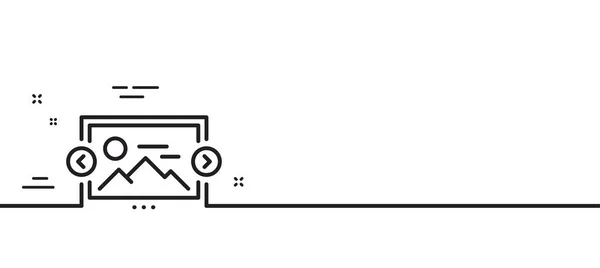 Bild Karussell Linie Symbol Foto Vorschaubild Albumbild Platzhalter Symbol Minimale — Stockvektor