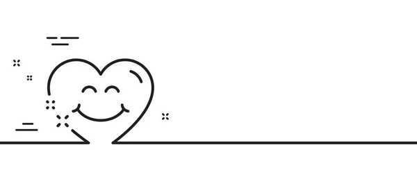 Smile Face Line Symbol Glückliches Emoticon Chat Zeichen Herz Gesicht — Stockvektor