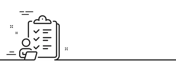 Icono Línea Lista Verificación Signo Documento Del Portapapeles Cuestionar Símbolo — Archivo Imágenes Vectoriales