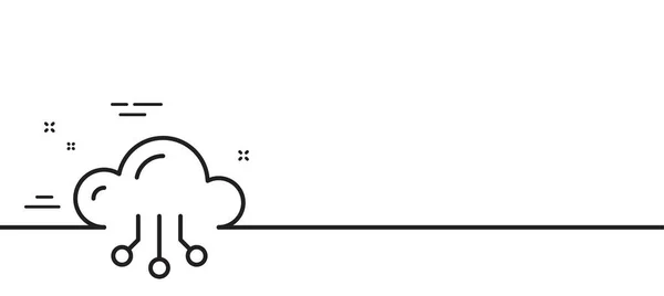 Значок Линии Облачных Вычислений Знак Хранения Данных Интернете Символ Технологии — стоковый вектор