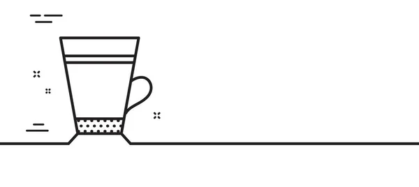 Latte Kaffee Ikone Heißgetränk Schild Getränkeinstrument Minimale Zeilenillustration Hintergrund Banner — Stockvektor