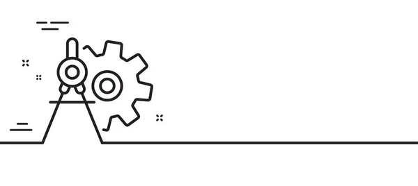 Cogwheel Divisores Ícone Linha Sinal Ferramenta Engenharia Símbolo Engrenagem Fundo — Vetor de Stock