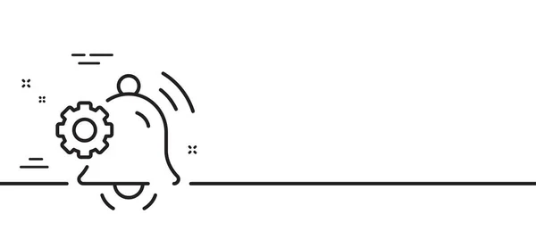 通知ベルラインアイコン サービスアラーム通知サイン 設定メッセージシンボル 最小限の線のイラストの背景 通知ベルラインアイコンパターンバナー ホワイトウェブテンプレートのコンセプト ベクトル — ストックベクタ