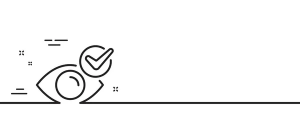 Verifique Ícone Linha Dos Olhos Sinal Clínica Oculista Símbolo Visão —  Vetores de Stock
