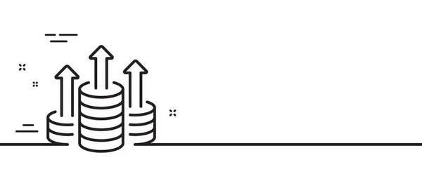 Ikona Linii Budżetowej Znak Zysku Pieniędzy Symbol Zysku Gotówki Minimalne — Wektor stockowy