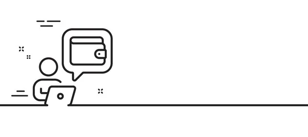 Icône Ligne Portefeuille Argent Ligne Sac Main Signe Symbole Budget — Image vectorielle