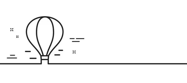 Luftballong Linje Ikon Flyg Transport Med Korg Tecken Symbolen För — Stock vektor