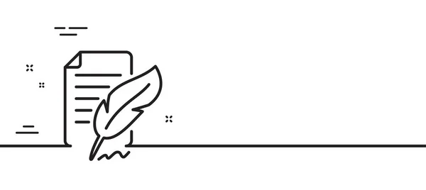 Fjäderns Signaturikon Kopieringsskylt Återkopplingssymbol Minimal Linje Illustration Bakgrund Fjäderns Signatur — Stock vektor