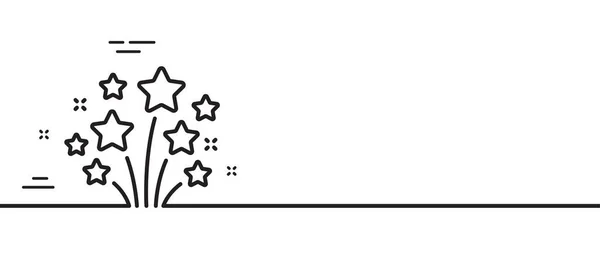 Ikona Řádku Fireworks Pyrotechnický Pozdrav Symbol Oslavy Karnevalu Minimální Čára — Stockový vektor