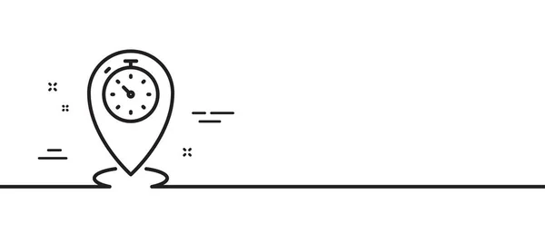 Timerlinjerikonen Tidsmärke Plats Pekare Symbol Minimal Linje Illustration Bakgrund Timer — Stock vektor