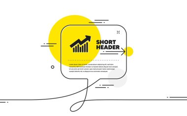 Grafik simgesi. Devamlı sohbet pankartı. Grafik ya da satış büyüme işareti. Analiz ve İstatistik veri sembolü. Sohbet mesajında eğri simgesi talep et. Yorum yap ve arka planda konuş. Vektör