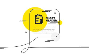 Tıbbi analiz ikonu. Devamlı sohbet pankartı. İlaç şişesi işareti. Eczane ilaç sembolü. Sohbet mesajında ikonu analiz eder. Yorum yap ve arka planda konuş. Vektör