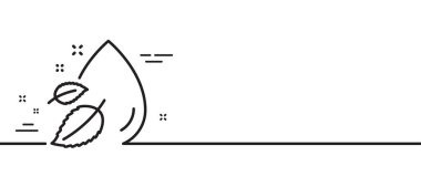 Su bırakma hattı simgesi. Nem işareti. Asgari çizgi çizimi arka planı. Su damlası ikon desenli pankart. Beyaz ağ şablonu konsepti. Vektör
