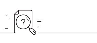 Belge satırı simgesini ara. İmza defterine yardım. Kullanma kılavuzu sembolü. Asgari çizgi çizimi arka planı. Belge satırı simge biçimindeki pankartı ara. Beyaz ağ şablonu konsepti. Vektör