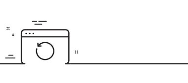 Toparlanma İnternet hattı simgesi. Yedek veri işareti. Bilgi sembolünü geri yükle. Asgari çizgi çizimi arka planı. İnternetin ikon desenli afişini geri kazan. Beyaz ağ şablonu konsepti. Vektör