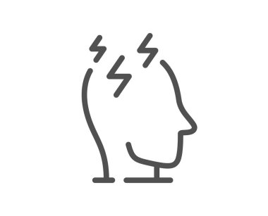 Stres hattı ikonu. Depresyon işareti. Akıl sağlığı sembolü. Kalite tasarım elemanı. Doğrusal stres simgesi. Düzenlenebilir felç. Vektör