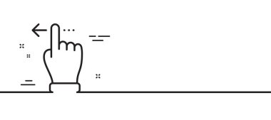 Dokunmatik ekran jest çizgisi simgesi. Sol ok işaretini kaydırın. Eylem simgesini kaydır. Asgari çizgi çizimi arka planı. Dokunmatik ekran jest çizgisi simge pankartı. Beyaz ağ şablonu konsepti. Vektör