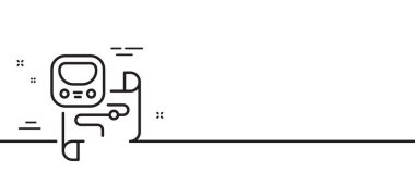 Metro haritası simgesi. Yeraltı metro tabelası. Tren transit konum sembolü. Asgari çizgi çizimi arka planı. Metro haritası simge desenli pankart. Beyaz ağ şablonu konsepti. Vektör