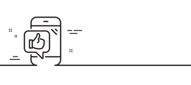 Çizgi simgesi gibi hareketli. Baş parmak işareti. Pozitif geri bildirim sembolü. Asgari çizgi çizimi arka planı. Çizgi simgesi pankartı gibi hareketli. Beyaz ağ şablonu konsepti. Vektör