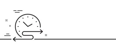 Zaman çizelgesi simgesi. Nakil zaman çizelgesi. Görev zamanı yönetim sembolü. Asgari çizgi çizimi arka planı. Zaman çizelgesi simge pankartı. Beyaz ağ şablonu konsepti. Vektör