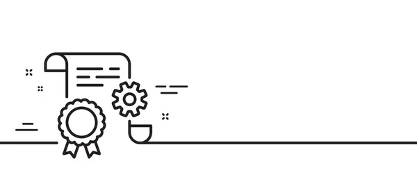 工程博士线图标 技术文件标志 建筑证书符号 最小线条图解背景 施工文档行图标模式横幅 — 图库矢量图片