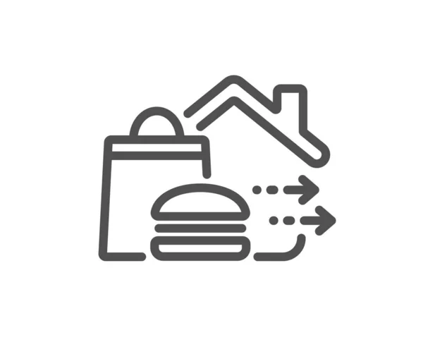 Значок Линии Доставки Еды Вывеска Бургер Символ Общественного Питания Элемент — стоковый вектор