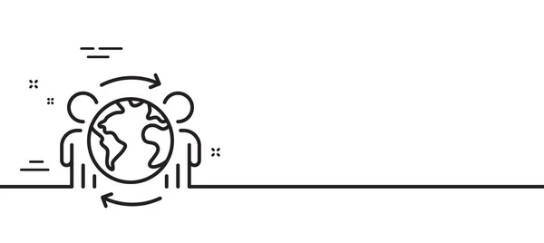 Іконка Глобальної Бізнес Лінії Міжнародний Аутсорсинговий Знак Символ Інтернет Маркетингу — стоковий вектор