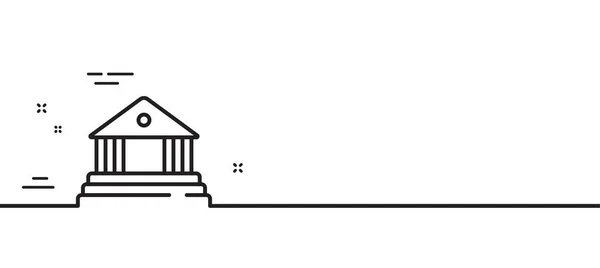 Ícone Linha Construção Tribunal Sinal Administração Justiça Símbolo Lei Julgamento —  Vetores de Stock