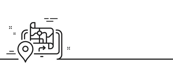 Ikona Linii Map Gps Znak Drogowy Symbol Urządzenia Podróży Minimalne — Wektor stockowy