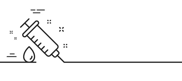 Icône Ligne Seringue Médicale Signe Vaccin Médicinal Symbole Pharmaceutique Illustration — Image vectorielle