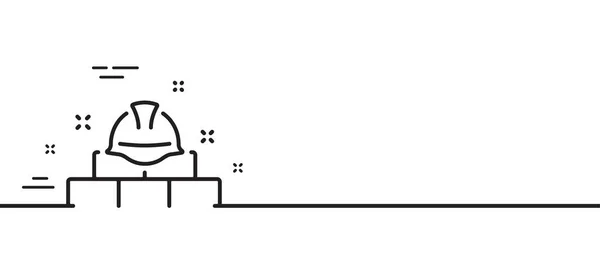 Значок Строительной Линии Знак Инженер Архитектор Символ Кирпича Иллюстрация Первой — стоковый вектор