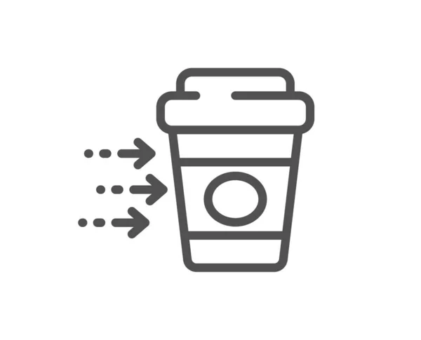 Ikone Der Kaffeelieferungslinie Erfrischungsgetränk Catering Service Symbol Qualitäts Design Element — Stockvektor