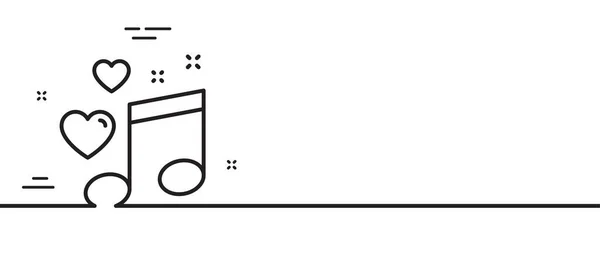Liebe Musik Linie Ikone Romantisches Notenzeichen Symbol Für Paarbeziehungen Minimale — Stockvektor