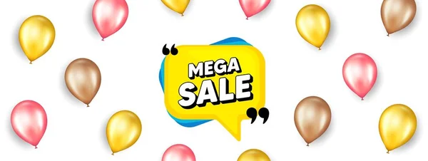 Mega Φούσκα Πώληση Διαφημιστικό Πανό Προώθησης Μπαλόνια Εκπτωτικό Σχήμα Πανό — Διανυσματικό Αρχείο