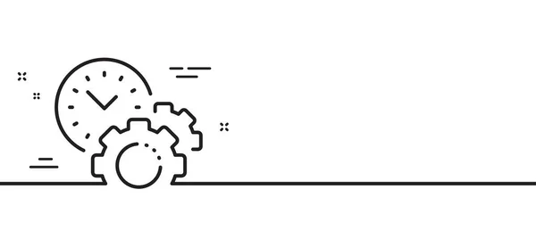 Icono Línea Gestión Tiempo Señal Reloj Símbolo Del Engranaje Fondo — Archivo Imágenes Vectoriales