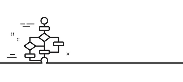 Blocați Pictograma Linie Diagramă Semnul Schemei Cale Simbolul Algoritmului Fundal — Vector de stoc