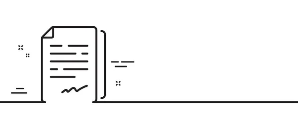 文档签名行图标 协议书文件签名 办公便笺符号 最小线条图解背景 文档签名行图标模式横幅 白色网络模板的概念 — 图库矢量图片
